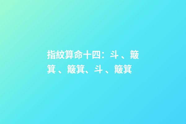 指紋算命十四：斗、簸箕、簸箕、斗、簸箕